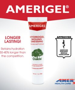 AMERIGEL Hydrogel Wound Dressing (1 oz.) Two Pack - Provides Moisture-Rich Healing Environment for Dry Wounds 1 Ounce (Pack of 2) 15 71QwIl1D9FL