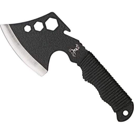 Elk Ridge - Outdoors Axe - 8-in Overall, 4-in Black Stainless Steel Axe Blade, Full Tang Construction, Black Cord Wrapped Handle, Nylon Sheath - ER-272, One Size