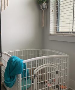 IRIS USA 24-inch Exercise 4-Panel Pet Playpen with Door, White 4 Panel w/ door 37 71QxByoinL