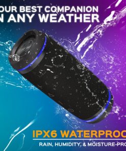 TREBLAB HD77 - Wireless Bluetooth Speaker - 30W Stereo, 20H Battery, IPX6 Waterproof, TWS Mode, Portable Speaker with Shockproof/Dustproof Body, Black 23 71QxT NPSuL