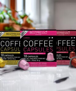 Bestpresso Coffee for Nespresso OriginalLine Machine 120 pods Certified Genuine Espresso Variety Pack, Pods Compatible with Nespresso OriginalLine 20 Count (Pack of 6) 24 71QxcnyyMjL