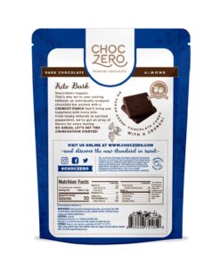 ChocZero's Keto Bark, Dark Chocolate Almonds with Sea Salt. Sugar Free, Low Carb. No Sugar Alcohols, No Artificial Sweeteners, All Natural, Non-GMO (2 bags, 15 servings/each) Almond 19 71QyHh2fZ9L