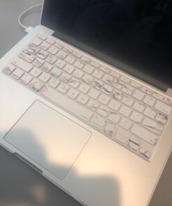 MOSISO Silicone Keyboard Cover Compatible with MacBook Air 13 inch A1466 A1369 2010-2017&Compatible with MacBook Pro 13/15 inch (with/Without Retina Display, 2015 or Older Version), White Marble 23 71R 0ivlML 2