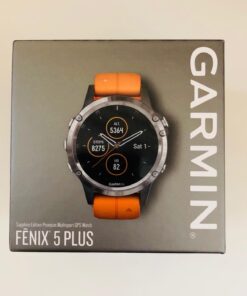 Garmin fenix 5 Plus, Premium Multisport GPS Smartwatch, Features Color Topo Maps, Heart Rate Monitoring, Music and Contactless Payment, Titanium with Orange Band 37 71R NG wKuL