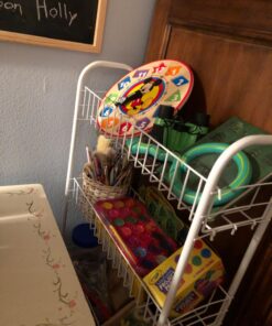 Household Essentials 05121 Slim Line 3-Tier Metal Storage Cart | Laundry Room Rolling Organizer | White 7" White - Basic 29 71R VvTD4CL