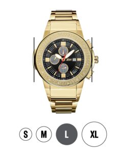 JBW Men's JB-6101-J"Saxon" 18K Gold-Plated Stainless Steel Diamond Watch 12 71R0P7jC5ML
