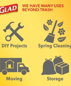 Glad ForceFlex Tall Kitchen Drawstring Trash Bags, 13 Gallon, Fresh Clean Febreze, 80 Count, Package May Vary 80 Count (Pack of 1) 28 71R1A wGPNL