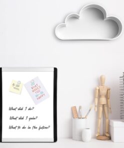 Amazon Basics Small Dry Erase Whiteboard, Magnetic White Board with Marker and Magnets - 8.5" x 11", Plastic/Aluminum Frame 8.5"x11" 28 71R2Kcz9pQS