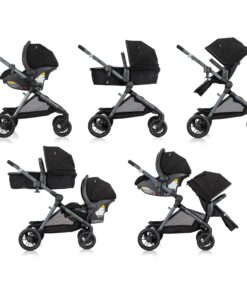 Evenflo Pivot Xpand Modular Travel System with LiteMax Infant Car Seat with Anti-Rebound Bar (Ayrshire Black) Ayrshire Black 16 71R2UYIAGrL