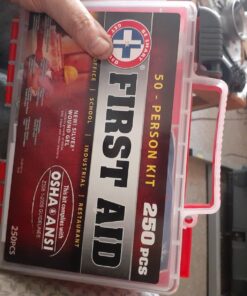 Be Smart Get Prepared First Aid Kit, 250 Piece. Exceeds OSHA ANSI Standards for Office, Home, Car, School, Emergency, Survival, Camping, Hunting, & Sports. FSA HSA 25 71R2llRKplL