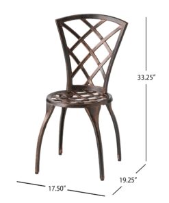 Christopher Knight Home Glenbrook Modern Metal Bistro Set, 3-Pcs Set, Brown 12 71R41wbYKRL