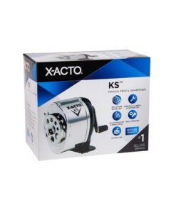 X-ACTO 1031 KS Manual Classroom Pencil Sharpener, Counter/Wall-Mount, Black/Nickel-plated 28 71R47hESMaL
