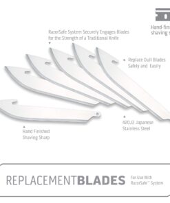 OUTDOOR EDGE 3.5" RazorSafe Replacement Knife Blades, 6 Pieces 3.5'' Drop-Point 6 Piece Pack 13 71R4Y7VnV2L