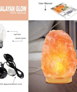 Himalayan Glow HS-1003 Himalayan Hand Carved Crystal Salt Lamp with Wooden Base, 6-7 LBS, Pink 46 71R5uX96NhL