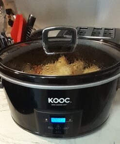 KOOC 8.5-Quart Programmable Slow Cooker, Larger than 8 Quart, More Practical than 10 Quart, with Digital Countdown Timer, Free Liners Included for Easy Clean-up, Upgraded Ceramic pot, Adjustable Temp, Nutrient Loss Reduction, Black, Oval… 8.5 Quart 24 71R617S4lZL
