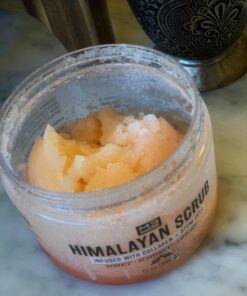 Himalayan Salt Scrub Face Foot & Body Exfoliator Infused with Collagen and Stem Cell Natural Exfoliating Salt Body Scrub for Toning Cellulite Skin Care by M3 Naturals 12 Ounce (Pack of 1) 51 71R6AGPgSL 1