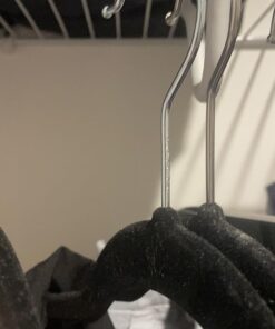 Zober Velvet Hangers 50 Pack - Heavy Duty Black Hangers for Coats, Pants & Dress Clothes - Non Slip Clothes Hanger Set - Space Saving Felt Hangers for Clothing 35 71R7DvSZPZL