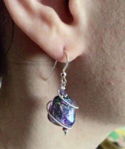 Body Candy Handcrafted 925 Silver Purple Dichroic Drop Dangle Earrings Created with Crystals 47 71R7HpJI5HL