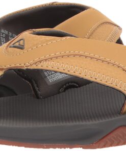 Reef Men's Fanning Speed Logo Flip Flop 6 Charcoal/Tan 14 71R7Z0pAxQL