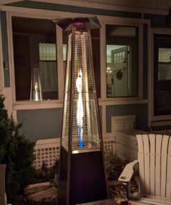 Hiland HLDSO1-WGTHG Pyramid Glass Tube Propane Patio Heater w/Wheels, 40,000 BTU, Hammered Bronze 42 71R7xwU1bLL