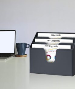 Acrimet Horizontal Triple File Folder Holder Organizer (Black Color) 10 71R8 2R6erL