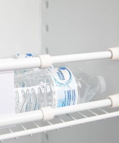Camco 28" Double RV Refrigerator Bar, Holds Food and Drinks in Place During Travel, Prevents Messy Spills, Spring Loaded and Extends Between 16" and 28" - White (44073) 12 71R8DC1obpL