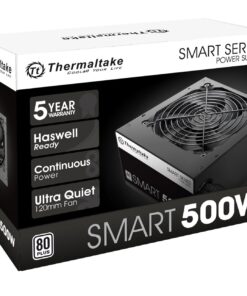 Thermaltake Smart 500W 80+ White Certified PSU, Continuous Power with 120mm Ultra Quiet Cooling Fan, ATX 12V V2.3/EPS 12V Active PFC Power Supply PS-SPD-0500NPCWUS-W 80 + White 44 71R8ai3bCPL