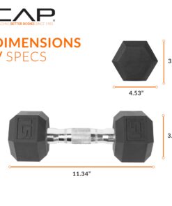 CAP Barbell Coated Dumbbell Weight | Multiple Handle Options Hex 15 LB 16 71RADiApOAL
