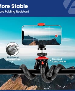 Tripod for iPhone, Fotopro Flexible Camera Tripod with Remote for iPhone 12 XS,Samsung, Waterproof and Anti-Crack Phone Tripod Stand for GoPro, Portable Travel Tripod for Live Streaming Vlogging Video Black and red 40 71RChsPXHLL