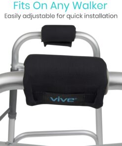 Vive Walker Handle Cushions - Padded Hand Covers - Soft Cushion Padding Medical for Folding Rolling Wheelchair, Rollator Handle, Senior, Elderly Grippers - Crutch Handle Pad Grips - Mobility Aid Black 26 71RCxWyh8S