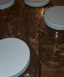 Paksh Novelty 1-Gallon Glass Jar Wide Mouth with Airtight Plastic Lid - USDA Approved BPA-Free Dishwasher Safe Mason Jar for Fermenting, Kombucha, Kefir, Storing and Canning Uses, Clear (4 Pack) Plastic Lid, 4 Pack 43 71RD7fvKdL