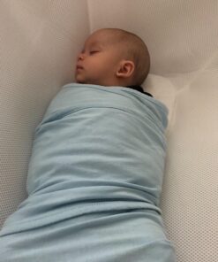 Miracle Blanket Swaddle Wrap - Newborn Essential Baby Blanket - Soft Sleep Sack Ideal for Newborns and Infants (Blue) Blue 24 71RDhaD7eL