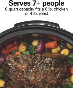 6 Quart Set & Forget Digital Programmable Slow Cooker with Lid Lock, Temperature Probe & Defrost Setting, Dishwasher Safe Crock & Lid, Silver 11 71RElhBTnpL