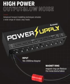 Donner DP-1 Guitar Power Supply 10 Isolated DC Output for 9V/12V/18V Effect Pedal 29 71REwrLvocL