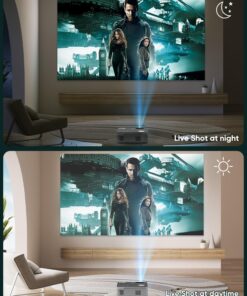 TMY Native 1080P Projector with 5G WiFi and Bluetooth 5.1, 13000 Lumens 4K Supported Mini Projector, Portable Projector Compatible with TV Stick/Phone/PC/DVD/HDMI/AV/USB/SD, Outdoor Movie Projector 47 71RFWP3oezL