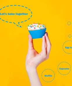 IPOW 24 Pack Silicone Cupcake Baking Cups Reusable Food-Grade BPA Free Non-Stick Muffin Liners Molds Sets, 2 Shapes Round Rectangle 29 71RFbuOETCL