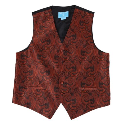 Epoint EGC1B01-03 Multi Mens Paisley Waistcoat Woven Microfiber S-5XL Vest 3X-Large Brown Black-egc1b07a