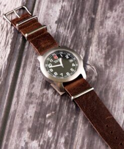 Clockwork Synergy® Leather NATO Watch Strap Band 24mm Worn Brown 6 71RGNYl8nhL