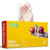 Disposable PE Plastic Clear Gloves, BPA, Rubber, Latex Free, For Safe Cooking Prep, Kitchen Preparation, And Food Serving And Service, Disposal Cleaning Poly/Polyethylene Gloves Size Large Box of 500 36 71RGrTKhr8L