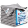MW Pro Microfiber Cleaning Cloths (12 Pack) | Size 16" x 16"| All Purpose Microfiber Towels - Clean, Dust, Polish, Scrub, Absorbent (Gray) Gray 21 71RGwT0LmZL