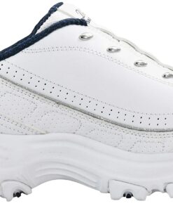 Skechers Sport Women's D'Lites Slip-On Mule Sneaker 6.5 Wide White/Navy 12 71RHOyuHBvL