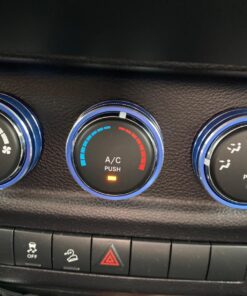 Audio Air Conditioning Button Cover Decoration Twist Switch Ring Trim Interior for Jeep Wrangler JK Patriot Compass Liberty for Dodge Challenger (Blue,3pcs) Blue 29 71RIJ46UipL