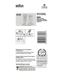 Braun Series 5 Combi 51S Foil and Cutter Replacement Pack (Formerly 8000 360 Complete or Activator), 0.32 Ounce 8 71RIXMaSX6L