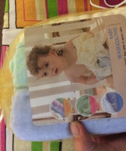 MUKIN Baby Washcloths - Natural Cotton Baby Wipes - Soft Newborn Baby Face Towel and Washcloth for Sensitive Skin- Baby Registry as Shower, 5 Pack 12x12 inches 37 71RIu8OIeL