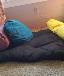 Gaiam Zabuton Meditation Cushion - Yoga Pillow Designed for Comfort During Meditation - Soft and Thick Floor Pillow for Pressure Relief - Machine Washable Cover - 35" L x 24" W x 4" H Black 11 71RJpBxjhbL