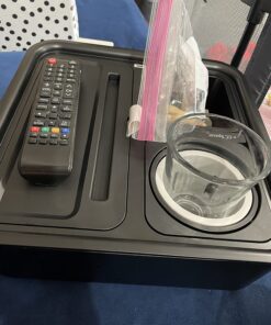 CouchConsole Original Tray - Drinks & Snacks Sofa Caddy with Armrest, Table with Phone Stand- TV Remote Control Storage and Organizer - for Living Rooms, RV, and Cars, Black/Gray Black and Gray 33 71RJpR0fCxL