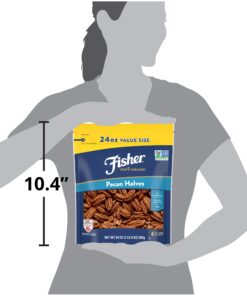 Fisher Chef's Naturals Pecan Halves 24oz (Pack of 1), Unsalted Raw Nuts for Cooking, Baking & Snacking, Vegan Protein, Keto Snack, Gluten Free 24 Ounces (Pack of 1) 29 71RK9j 6BfL 1