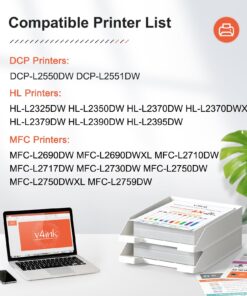 Alternative view of v4ink Compatible DR730 Drum and TN760 Toner Cartridge Set Replacement for Brother DR730 TN760 TN730 (1 Drum+ 2 Toner) for HL L2350DW L2370DW MFC L2690DW L2710DW L2717DW Tray_Toners_Cartridges_Printer