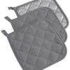 DII Basic Terry Collection Quilted 100% Cotton, Potholder, Gray, 3 Piece 23 71RKmzFnS1L