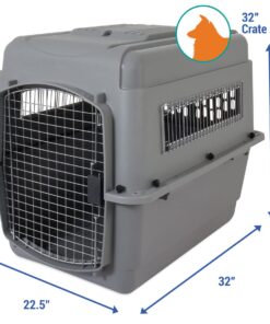 Petmate Sky Kennel Pet Carrier, 32 Inch, Gray, Made in USA 29.5"L x 19.8"W x 23.5"H 29 71RM57aLFoL